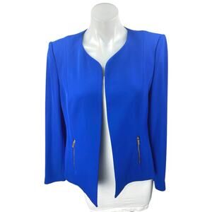 Calvin Klein Women's Blue Long Sleeve Open Front Office Blazer Coat Jacket Sz 6